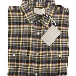 EVERLANE NEW MENS PLAID FLANNEL SHIRT TOP WINTER FALL CASUAL HOLIDAY TOPS SIZE L